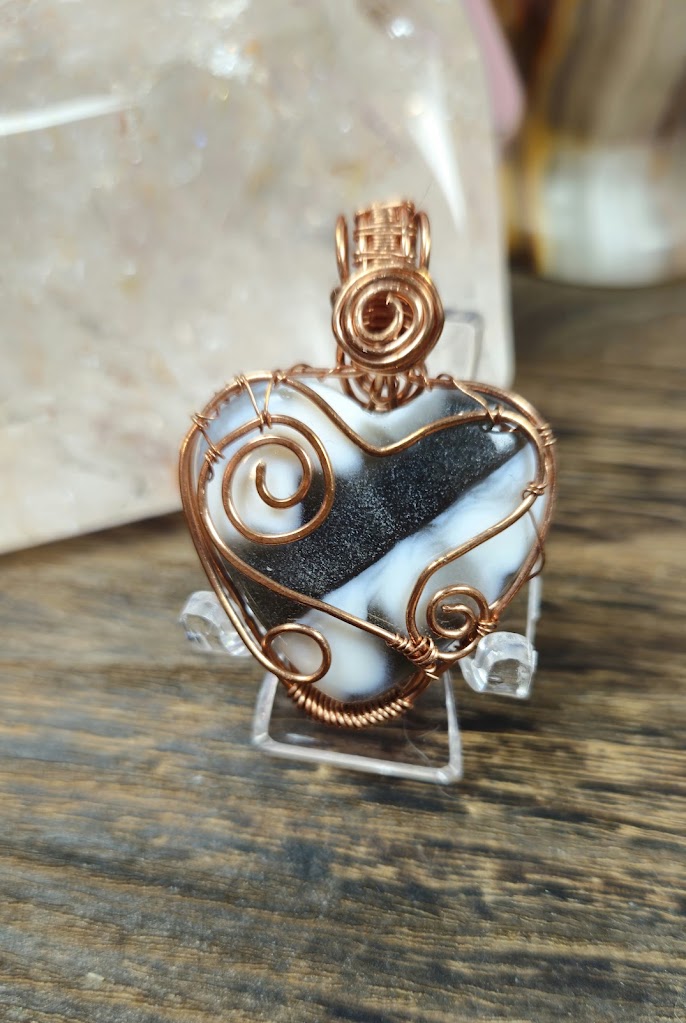 Blue Opal Heart Pendant