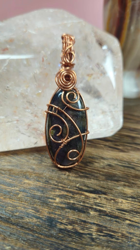 Purple Flash Labradorite Pendant
