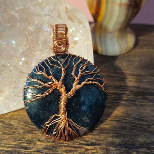 Dark Green Moss Agate Tree of Life