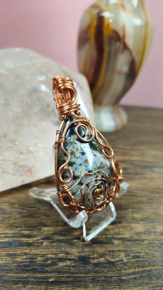 Ocean Jasper Flower Pendant