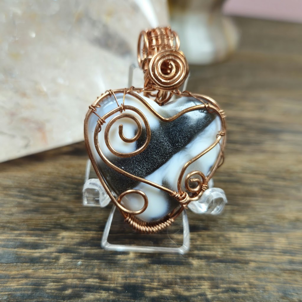 Blue Opal Heart Pendant