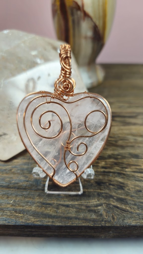 Double Sided Rose Quartz Heart