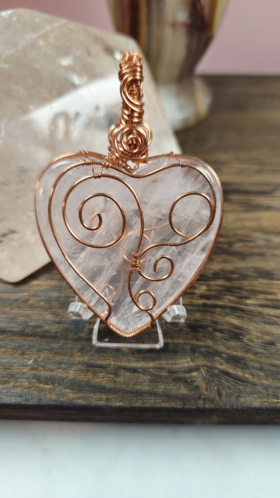 Double Sided Rose Quartz Heart