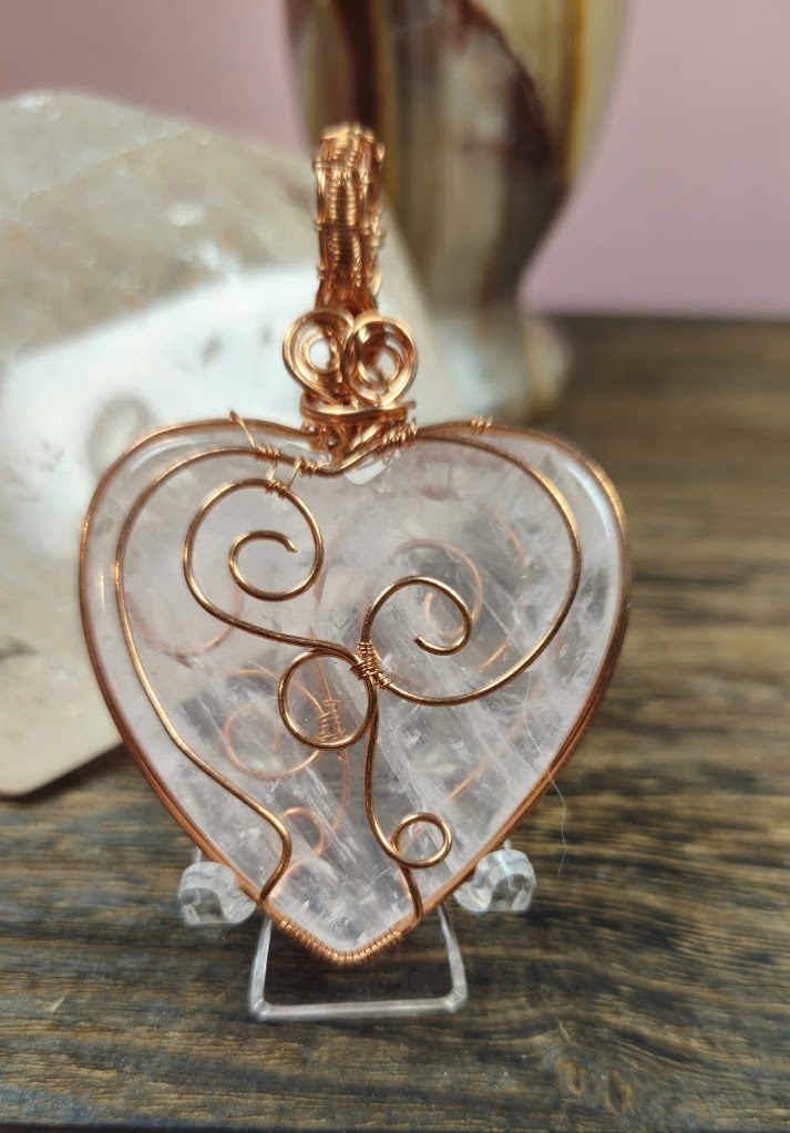 Double Sided Rose Quartz Heart