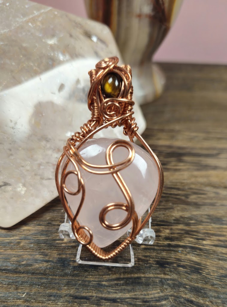 Rose Quartz & Tiger Eye Pendant