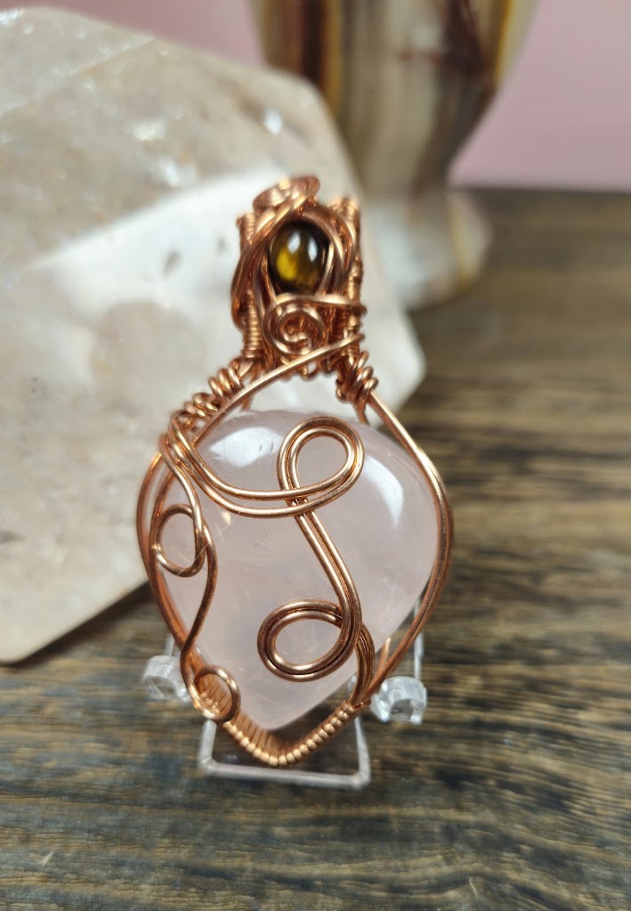 Rose Quartz & Tiger Eye Pendant