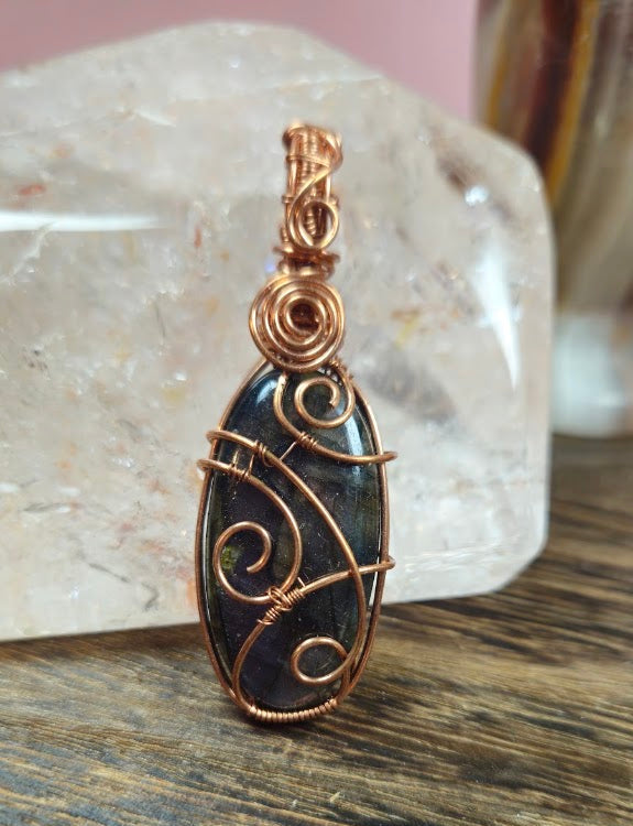 Purple Flash Labradorite Pendant
