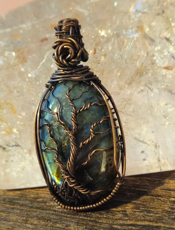 Blue Flash Labradorite Tree of Life