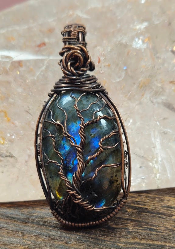 Blue Flash Labradorite Tree of Life