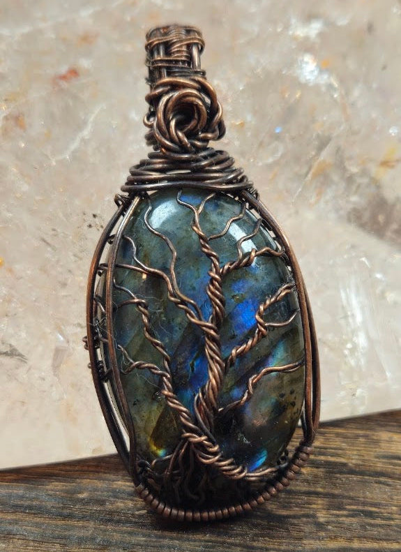 Blue Flash Labradorite Tree of Life
