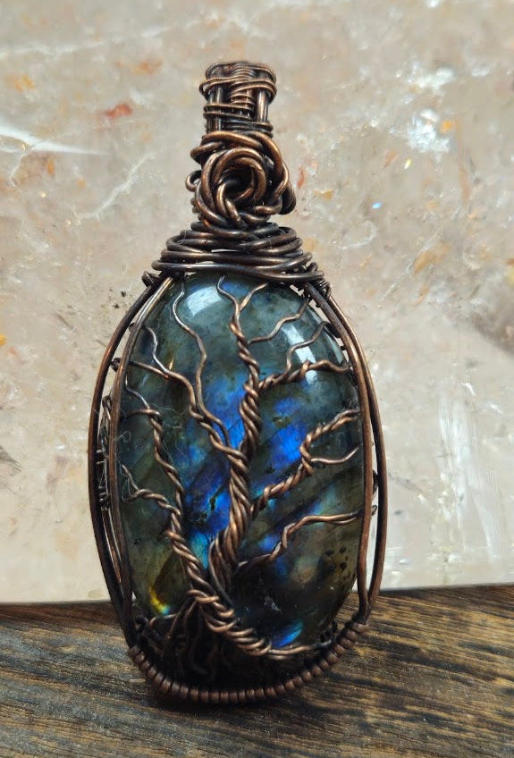 Blue Flash Labradorite Tree of Life