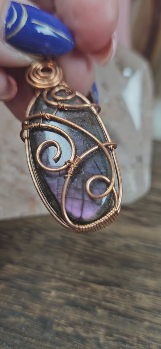 Purple Flash Labradorite Pendant